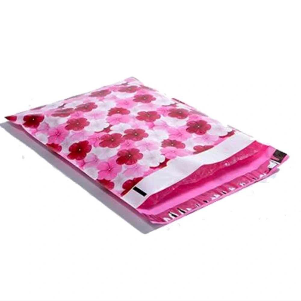 25 Designer Mailers Hibiscus Self-Sealing Poly Mailers 10x13